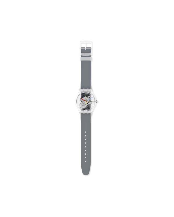 SWATCH CLEARLY BLACK STRIPED - SUOK157